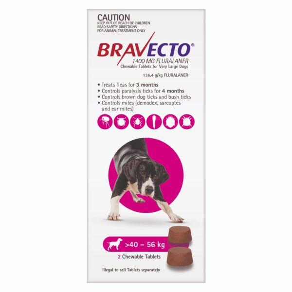 Bravecto Pink Chew for Very Large Dogs - 2 Pack