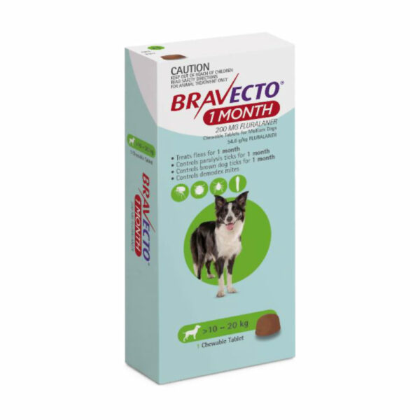 Bravecto 1 Month Green Chew for Medium Dogs - Single